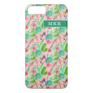 Waterverf bloeiend Succulents Patroon iPhone 8/7 Plus Hoesje