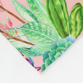 Waterverf bloeiend Succulents Patroon Fleece Deken (Hoek)