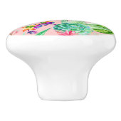 Waterverf bloeiend Succulents Patroon Keramische Knop (Zijkant)