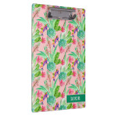 Waterverf bloeiend Succulents Patroon Klembord (Rechts)