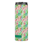 Waterverf bloeiend Succulents Patroon Thermosbeker (Achterkant)