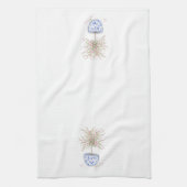 Waterverf bloeiend topiarium theedoek (Verticaal)