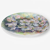 Waterverf bloeiende appelboom huwelijksbloem papieren bordje (Gekanteld)