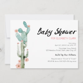 Waterverf bloeiende cactus Baby shower Kaart