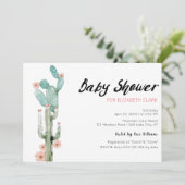 Waterverf bloeiende cactus Baby shower Kaart (Staand voorkant)