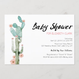 Waterverf bloeiende cactus Baby shower Kaart