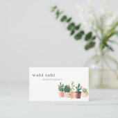 Waterverf bloeiende cactus Sociale media Visitekaartje (Staand voorkant)