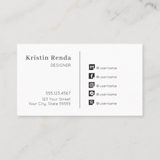 Waterverf bloeiende cactus Sociale media Visitekaartje (Achterkant)