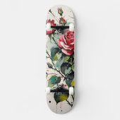 Waterverf Bloeiende Rozen Persoonlijk Skateboard (Voorkant)