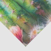 Waterverf Bloeiende Succulent Cacti Decoupage Tissuepapier (Detail)