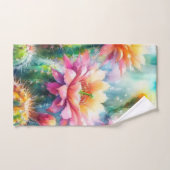 Waterverf bloeiende vetcactussen bad handdoek (Handdoek)
