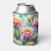 Waterverf bloeiende vetcactussen blikjeskoeler (Blikje Achterkant)