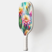 Waterverf bloeiende vetcactussen pickleball paddle (Links)