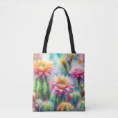 Waterverf bloeiende vetcactussen tote bag (Voorkant)