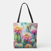 Waterverf bloeiende vetcactussen tote bag (Achterkant)