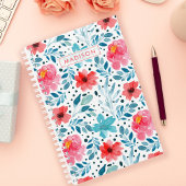 Waterverf bloeit bloemmotief gepersonaliseerd planner