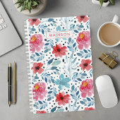 Waterverf bloeit bloemmotief gepersonaliseerd planner