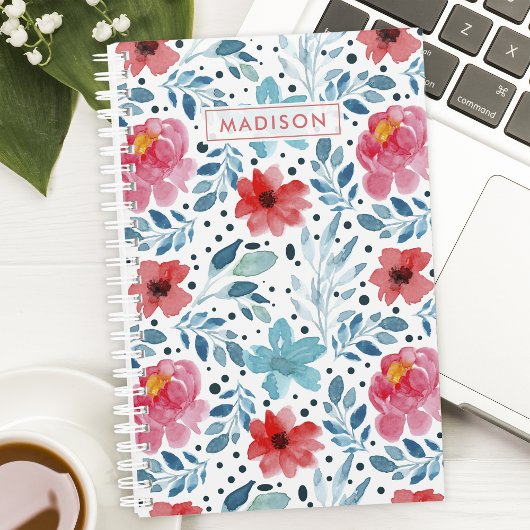 Waterverf bloeit bloemmotief gepersonaliseerd planner