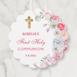 Waterverf bloeit eerste communie bedankjes labels