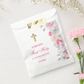 Waterverf bloeit eerste communie bedankzakje (Gezegeld)