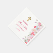 Waterverf bloeit eerste communie servet (Hoek)