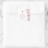 Waterverf bloeit eerste communie vierkante sticker (Tas)