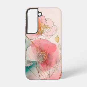 Waterverf bloeit elegante achtergrond samsung galaxy hoesje