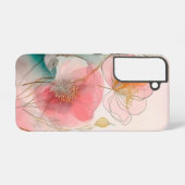 Waterverf bloeit elegante achtergrond samsung galaxy hoesje (Achterkant horizontaal)
