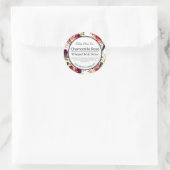 Waterverf bloeit op witte body boterlabels ronde sticker (Tas)