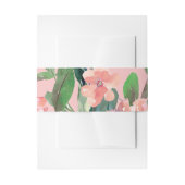  Waterverf bloeit roze bruiloft Uitnodigingen Wikkel (Voorkant Voorbeeld)