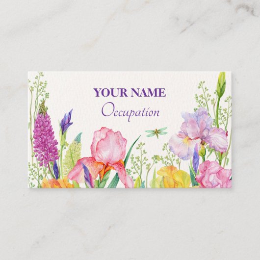 Waterverf bloeit visitekaartje (Voorkant)