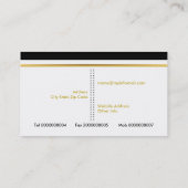 Waterverf bloeit zwart-witte strepen bloeiend visitekaartje (Achterkant)