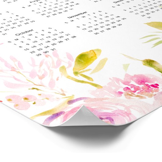 Waterverf bloem 2023 kalender poster (Hoek)