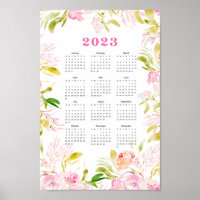 Waterverf bloem 2023 kalender