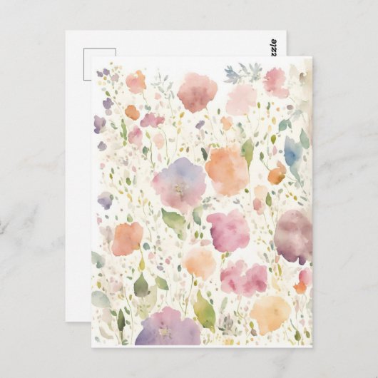 Waterverf Bloem achtergrond Briefkaart (Voorkant / Achterkant)