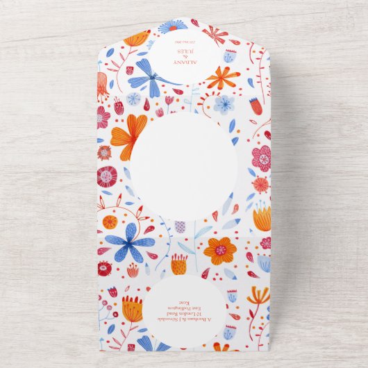 Waterverf Bloem All In One Uitnodiging (Buitenkant)