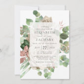 Waterverf Bloem Aquarel Ivoor Roos Eucalyptus Brui Kaart (Voorkant)