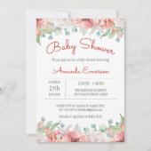 Waterverf Bloem Baby Douche Uitnodigingen (Voorkant)