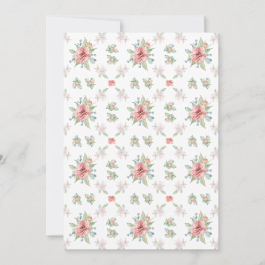 Waterverf Bloem Baby Douche Uitnodigingen (Achterkant)