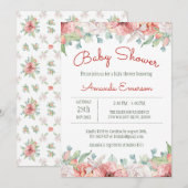 Waterverf Bloem Baby Douche Uitnodigingen (Voorkant / Achterkant)