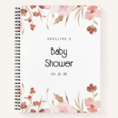 Waterverf Bloem Baby shower Geschenklijst Notitieb Notitieboek (Voorkant)