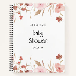Waterverf Bloem Baby shower Geschenklijst Notitieb Notitieboek