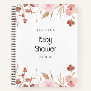 Waterverf Bloem Baby shower Geschenklijst Notitieb Notitieboek