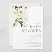 Waterverf Bloem Baby Shower Uitnodiging (Voorkant)