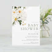 Waterverf Bloem Baby Shower Uitnodiging (Staand voorkant)