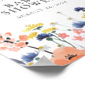 Waterverf bloem baby shower verwelkomen poster (Hoek)