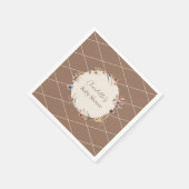 Waterverf bloem beige baby shower servetten (Hoek)