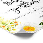 Waterverf Bloem bijen gastenboek Poster (Hoek)