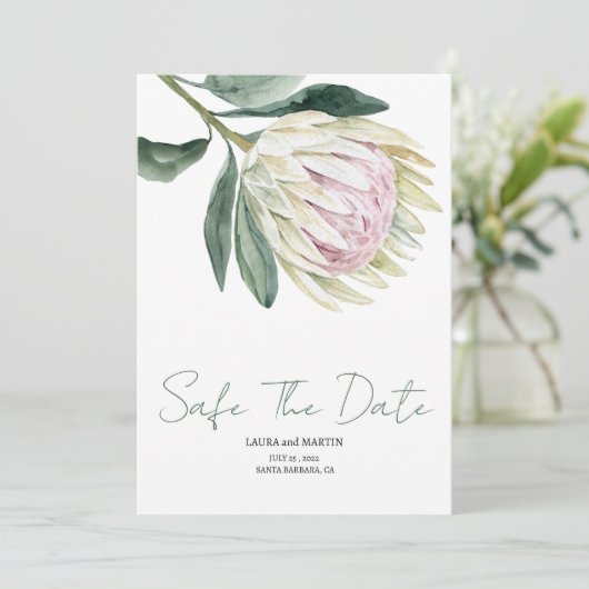 Waterverf bloem bijtend veilig De datum Kaart (Staand voorkant)