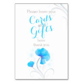 Waterverf Bloem Blauw Trouwcadeau Tafel Teken Kaart (Voorkant)